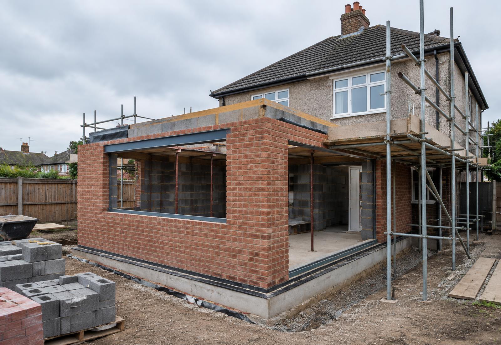 Residential extension under construction