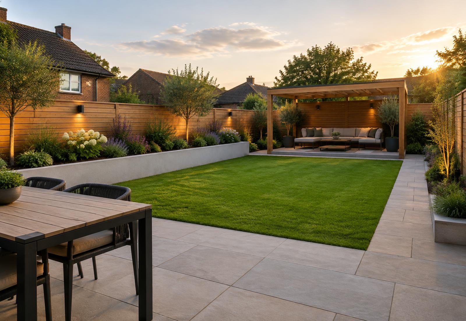 Landscaped residential garden